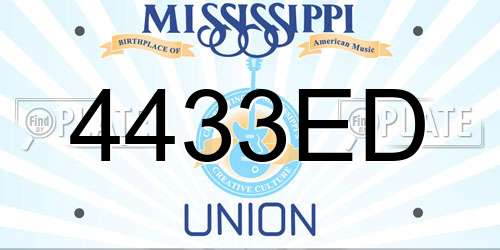 4433ED Mississippi License Plate