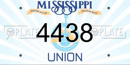 4438 Mississippi License Plate