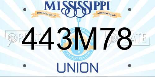 443M78 Mississippi License Plate