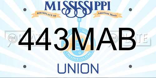 443MAB Mississippi License Plate