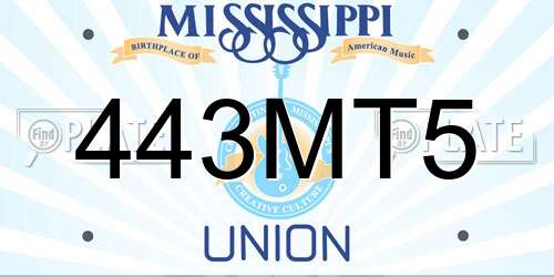 443MT5 Mississippi License Plate