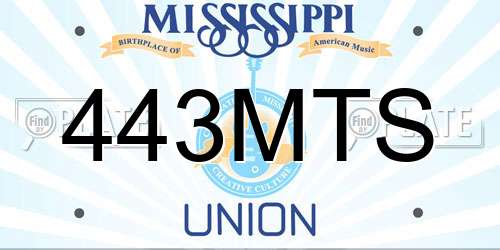 443MTS Mississippi License Plate