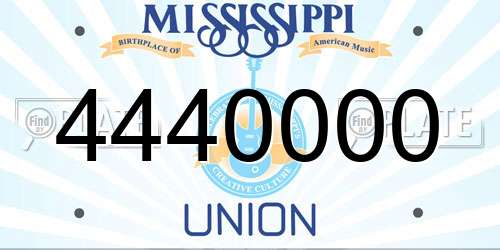 4440000 Mississippi License Plate
