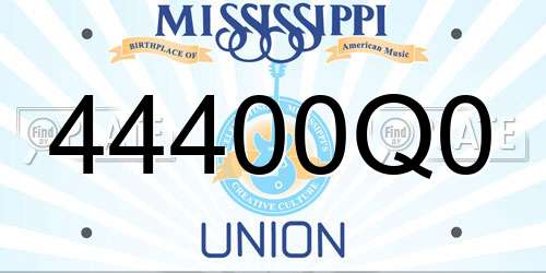44400Q0 Mississippi License Plate