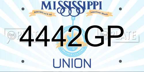 4442GP Mississippi License Plate