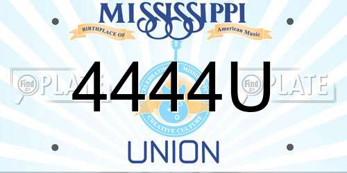 4444U Mississippi License Plate