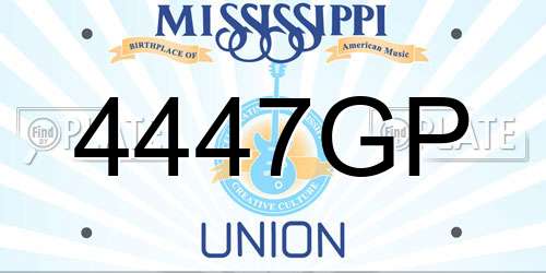 4447GP Mississippi License Plate