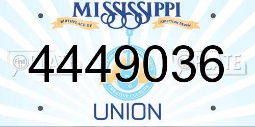 4449036 Mississippi License Plate