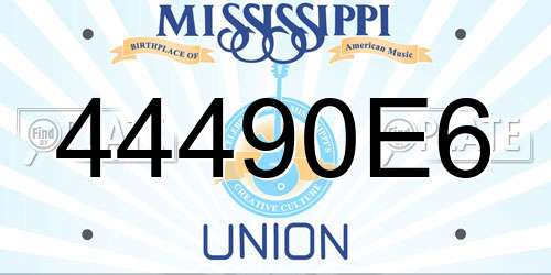 44490E6 Mississippi License Plate