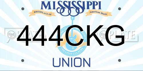 444CKG Mississippi License Plate