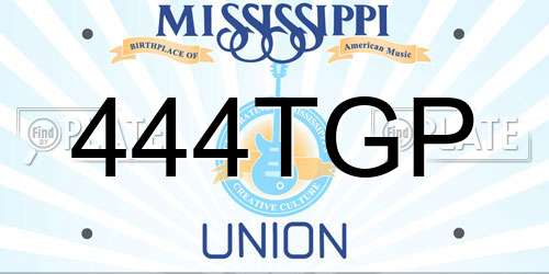 444TGP Mississippi License Plate