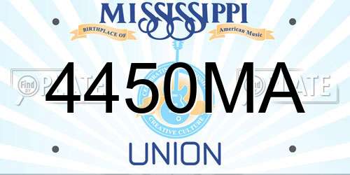 4450MA Mississippi License Plate
