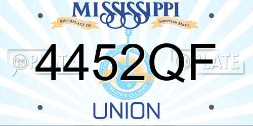 4452QF Mississippi License Plate