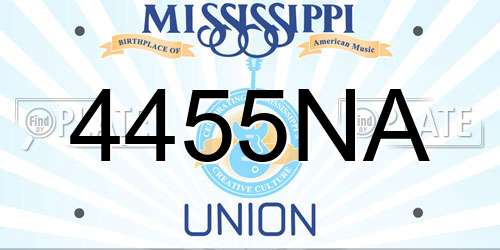 4455NA Mississippi License Plate