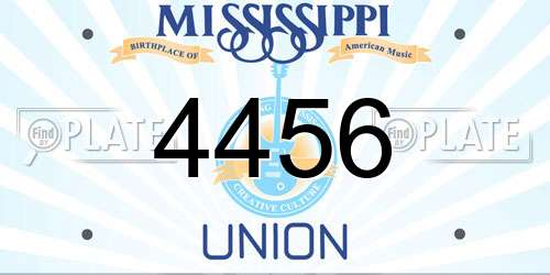 4456 Mississippi License Plate