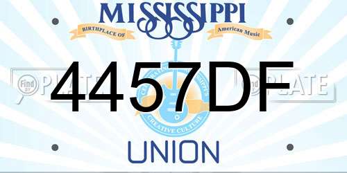 4457DF Mississippi License Plate