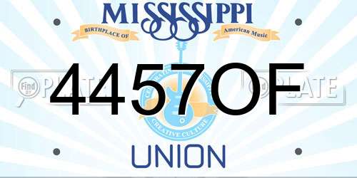 4457OF Mississippi License Plate