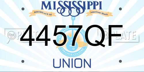 4457QF Mississippi License Plate
