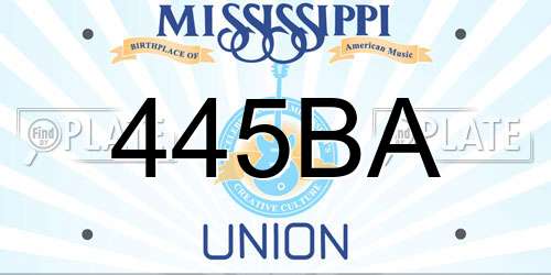 445BA Mississippi License Plate