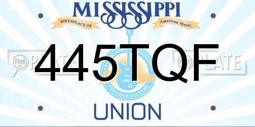 445TQF Mississippi License Plate