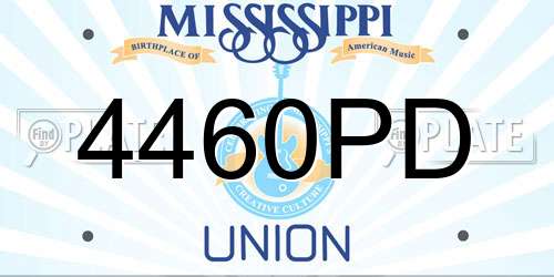 4460PD Mississippi License Plate