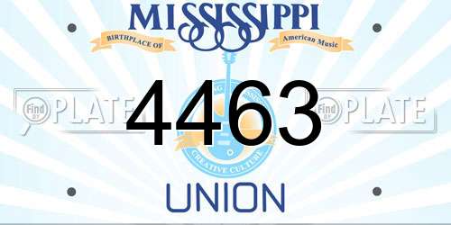 4463 Mississippi License Plate