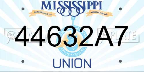 44632A7 Mississippi License Plate