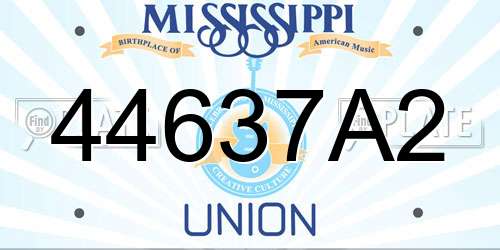 44637A2 Mississippi License Plate