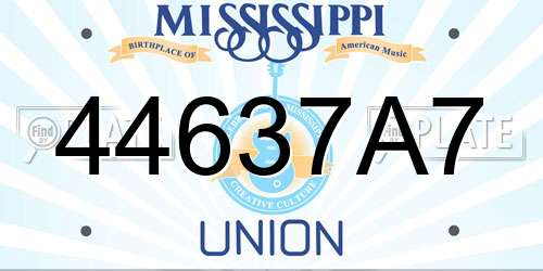 44637A7 Mississippi License Plate