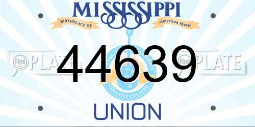 44639 Mississippi License Plate