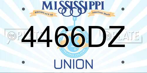4466DZ Mississippi License Plate