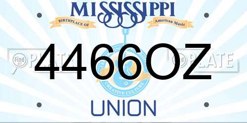 4466OZ Mississippi License Plate