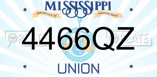4466QZ Mississippi License Plate