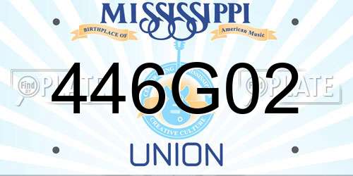 446G02 Mississippi License Plate