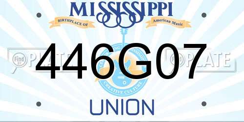 446G07 Mississippi License Plate