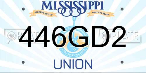 446GD2 Mississippi License Plate
