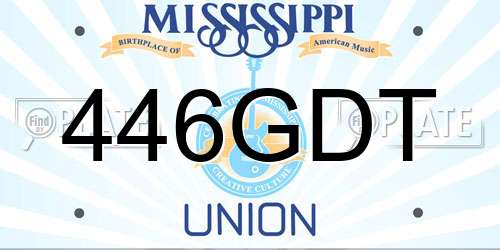 446GDT Mississippi License Plate