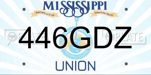 446GDZ Mississippi License Plate