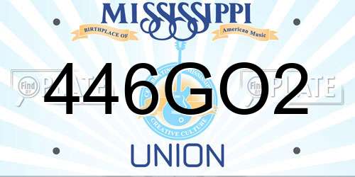 446GO2 Mississippi License Plate