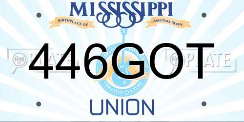 446GOT Mississippi License Plate