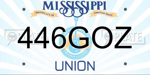 446GOZ Mississippi License Plate