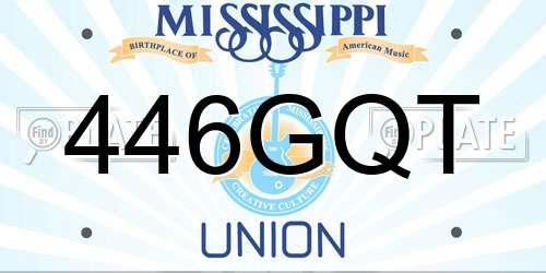 446GQT Mississippi License Plate