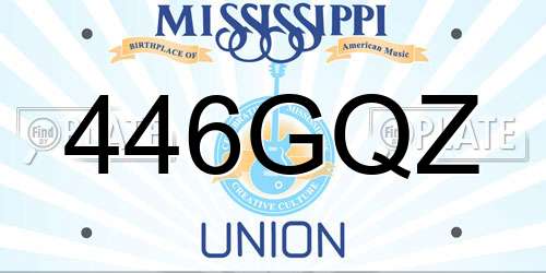 446GQZ Mississippi License Plate
