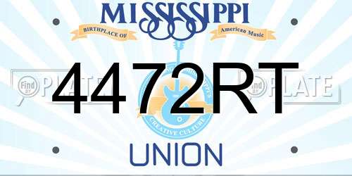 4472RT Mississippi License Plate
