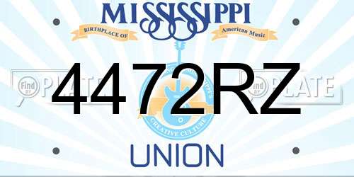 4472RZ Mississippi License Plate
