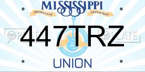 447TRZ Mississippi License Plate