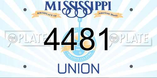 4481 Mississippi License Plate