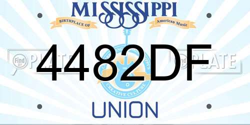 4482DF Mississippi License Plate