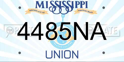 4485NA Mississippi License Plate