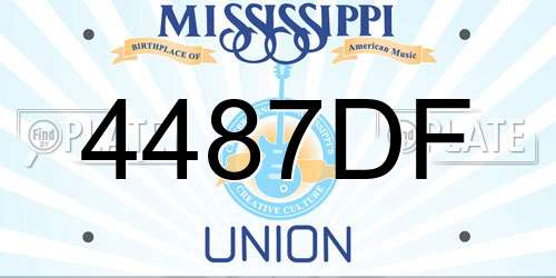 4487DF Mississippi License Plate